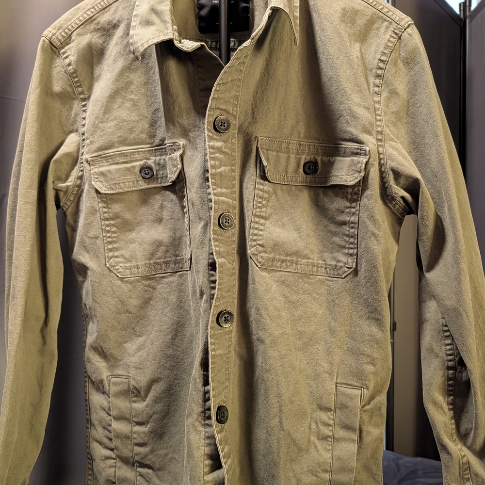 Hollister Men's Olive Green Jacket Small